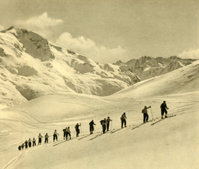 Lezione di sci, Arlberg, Austria, c1935 da Unbekannt