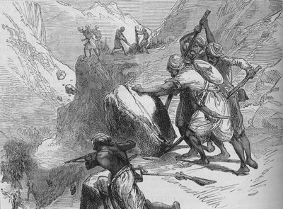 Scaramuccia in un passo di montagna, c. 1880 da Unbekannt