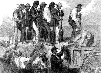 Lavoro forzato per rafforzare le fortificazioni di Savannah, Georgia, Guerra Civile Americana, 1863 da Unbekannt