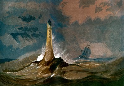 Faro di Eddystone di Smeaton, Devon, c1850 da Unbekannt