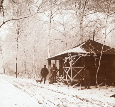 Soldati nella neve, Marquenterre, Francia settentrionale, c1914-c1918 da Unbekannt