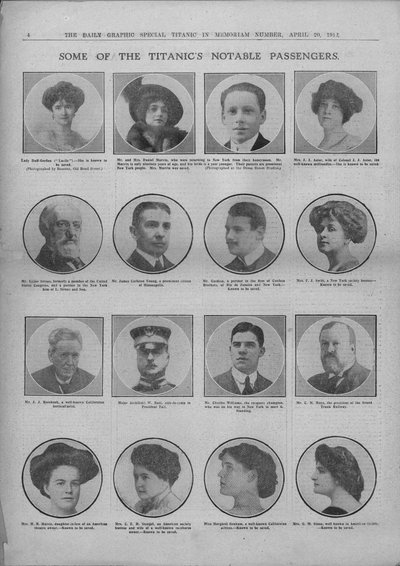 Alcuni dei passeggeri notabili del Titanic da Unbekannt