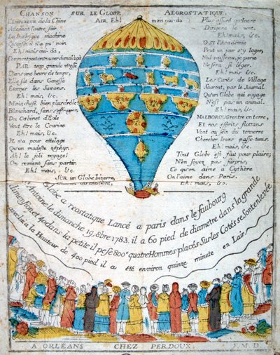 Canzone sulla sfera aerostatica, XVIII secolo da Unbekannt