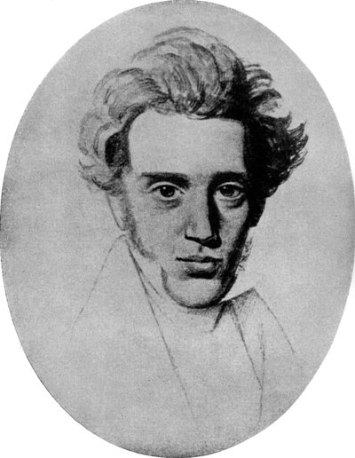 Soren Kierkegaard, filosofo e teologo danese, c1840 1956 da Unbekannt