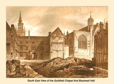 Vista sud-est della Cappella Guildhall e Blackwell Hall, 1886 da Unbekannt
