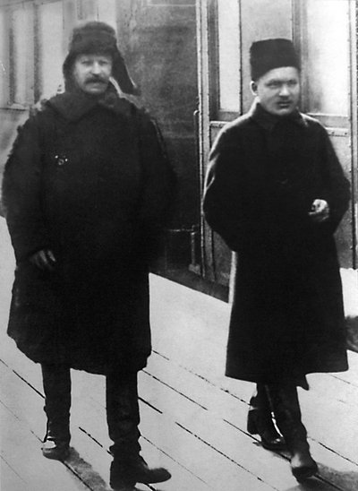 Leader sovietici Joseph Stalin e Sergei Kirov, Mosca, URSS, 1928 da Unbekannt