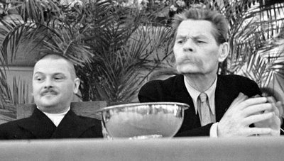 Politico sovietico Andrei Zhdanov e autore russo Maksim Gor