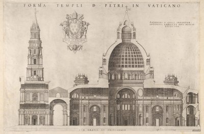 Speculum Romanae Magnificentiae: Progetto per la Basilica di San Pietro in Vaticano, 1514 da Unbekannt