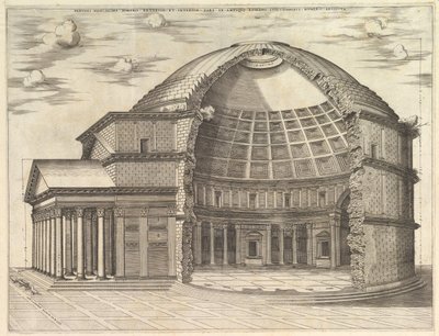 Speculum Romanae Magnificentiae: Il Pantheon, rotto per mostrare l