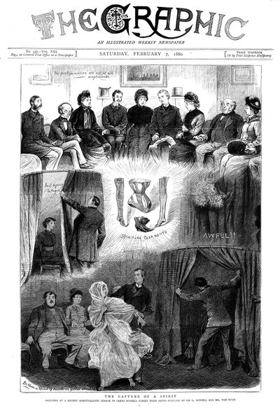 Spirito smascherato a una seduta spiritica a Londra, 1880 da Unbekannt
