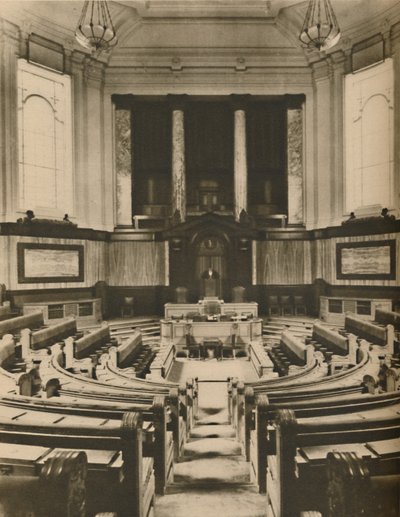 Splendida sala per le deliberazioni dei membri del Consiglio della Contea di Londra, c1935 da Unbekannt