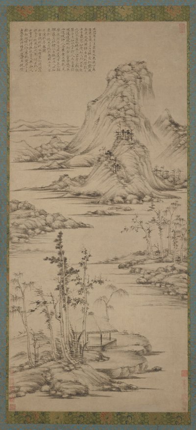 Nebbie primaverili su un padiglione lungo il fiume, dinastia Ming, 1368-1644 da Unbekannt
