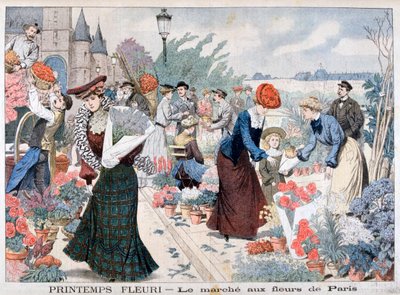 Fiori di primavera in un mercato, Parigi, 1903 da Unbekannt
