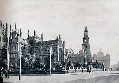 Cattedrale di St. Andrews, Municipio di Sydney e edifici del mercato, c1900 da Unbekannt