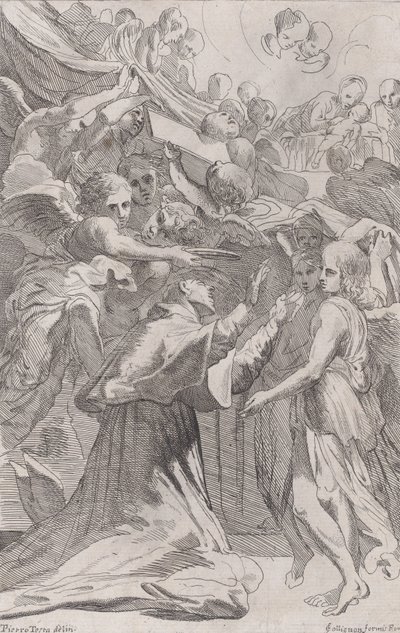 San Carlo Borromeo circondato da angeli, 1650-70 da Unbekannt