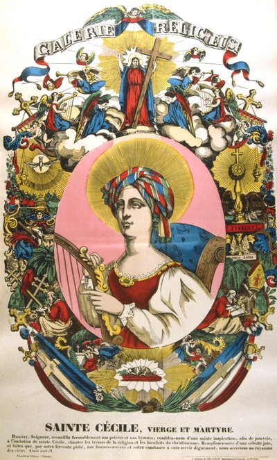 Santa Cecilia o Cecile, leggendaria martire romana, XIX secolo da Unbekannt