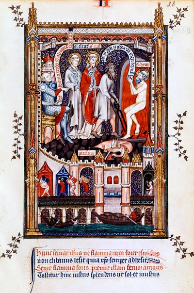 San Dionigi viene gettato nella fornace, 1317 da Unbekannt