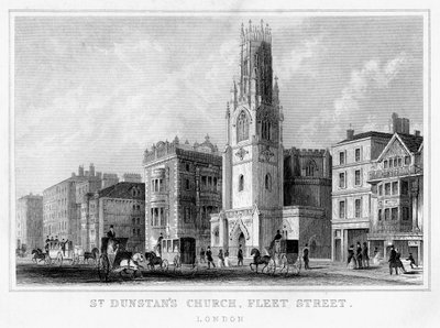Chiesa di St Dunstan, Fleet Street, Città di Londra, XIX secolo da Unbekannt