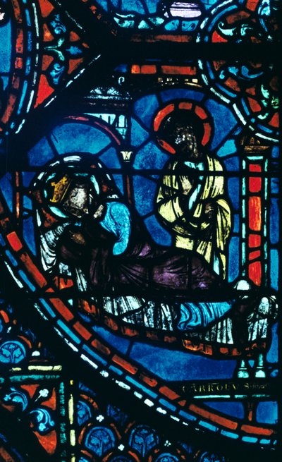 San Giacomo appare a Carlo Magno in un sogno, vetrata, Cattedrale di Chartres, Francia, c1225 da Unbekannt