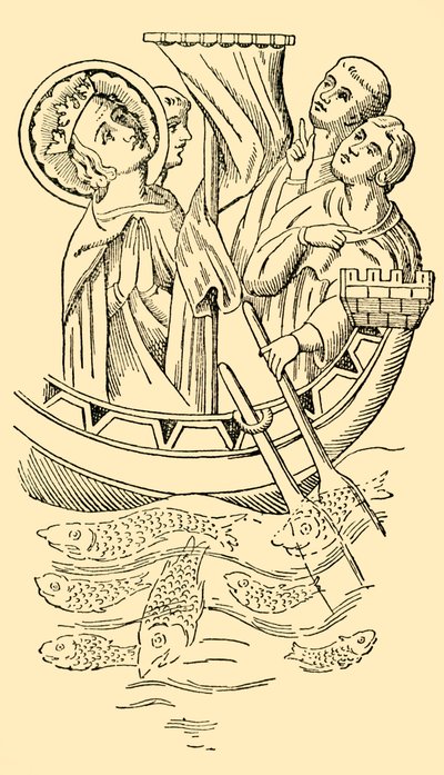 San Luigi, Re di Francia, Attraversa il Mare per la Terra Santa, XIII secolo, c1930 da Unbekannt
