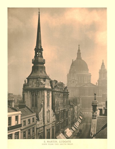 San Martino, Ludgate, vista da sud-ovest, metà-fine 19° secolo da Unbekannt