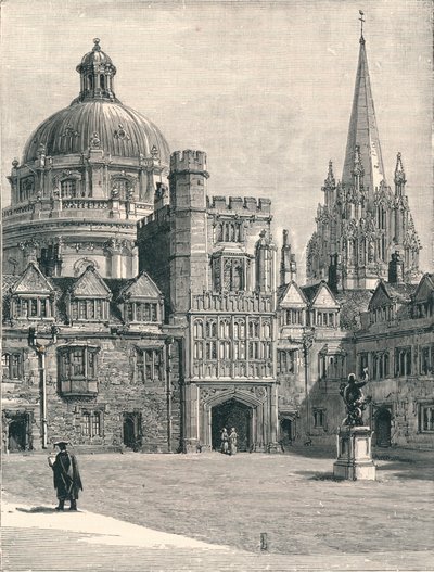 Chiesa di Santa Maria e il Radcliffe, dal quadrilatero, a Brasenose, 1896 da Unbekannt