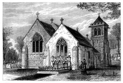 Chiesa di San Michele e la tomba di Benjamin Disraeli 1804-1881, fine XIX secolo da Unbekannt