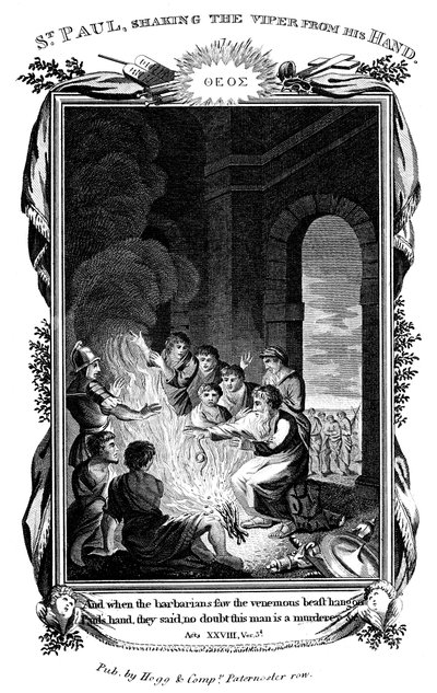San Paolo Apostolo scuote la vipera dalla mano, c1808 da Unbekannt