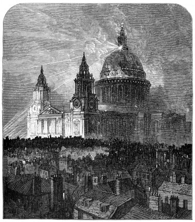 Cattedrale di San Paolo illuminata per il Giorno del Ringraziamento, Londra, 1900 da Unbekannt