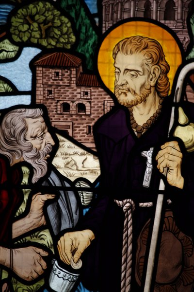 Vetrata nella chiesa di Saint-Honoré d