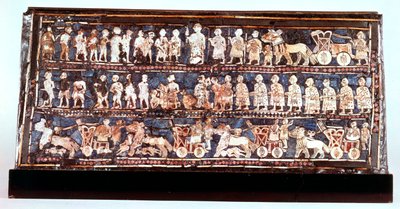 Stendardo di Ur, il lato della guerra, dal cimitero reale di Ur, sumero, c2500 a.C. da Unbekannt