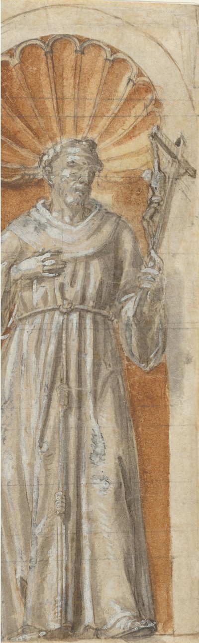 Santo francescano in piedi in una nicchia da Unbekannt