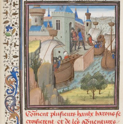 Inizio della Quarta Crociata. Miniatura dalla Historia di Guglielmo di Tiro, 1460s da Unbekannt