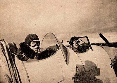 Partenza per un volo di addestramento su un Miles Magister. L