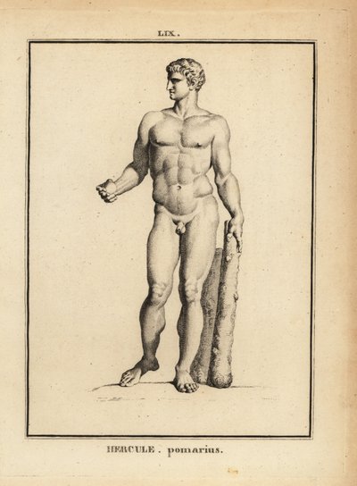 Statua di Ercole Pomario, eroe e dio romano, con una grande clava da Unbekannt