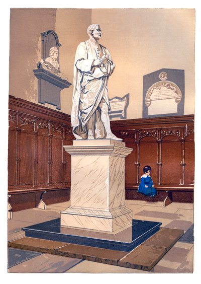 Statua di Sir Isaac Newton nella cappella del Trinity College, Cambridge, c1850 da Unbekannt