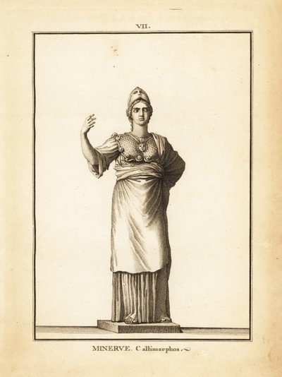 Statua della dea romana Minerva Callimorphos, con elmo da Unbekannt
