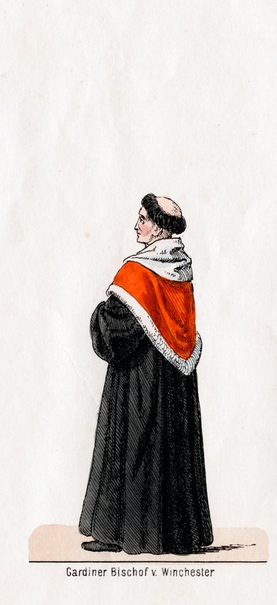 Stephen Gardiner, costume design per il dramma di Shakespeare, Enrico VIII, XIX secolo da Unbekannt