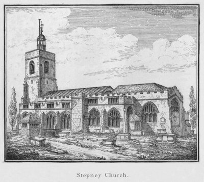 Chiesa di Stepney, c1792 da Unbekannt