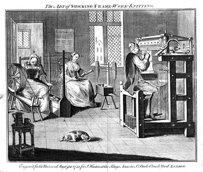 Laboratorio di telai per calze, 1750 da Unbekannt