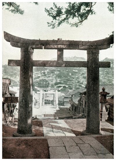 Torii di pietra, Tempio Suwa, Nagasaki, Giappone da Unbekannt