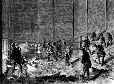 Conservazione del ghiaccio in capannoni isolati presso Charless Ice Store, Chelsea, Londra, 1861 da Unbekannt