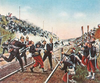 Assalto alla massicciata ferroviaria a Nuits da parte dei Badeners, 18 dicembre 1870 da Unbekannt