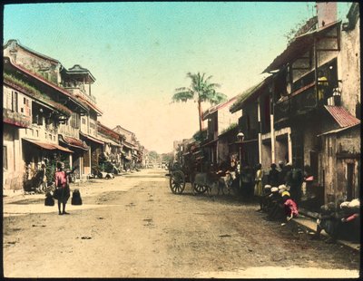 Strada a Rangoon, Birmania, fine XIX o inizio XX secolo da Unbekannt