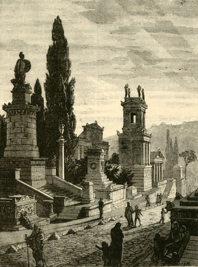 Strada delle tombe ad Atene, restaurata, 1890 da Unbekannt