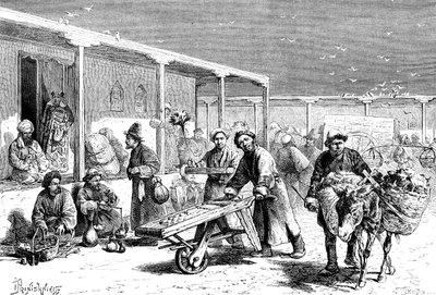 Scena di strada, Yarkand, c. 1890 da Unbekannt