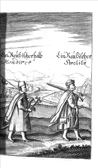 Streltsy da Georg Adam Schleissing Derer beyden Czaaren in Reussland Iwan und Peter Alexewiz, 1693 da Unbekannt