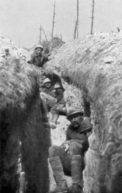 Barellieri in una trincea, sud di Cornillet, Prima Guerra Mondiale, 20 maggio 1917 da Unbekannt