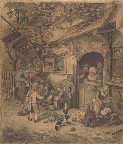 Violinista ambulante alla porta di una birreria, 1625-85 da Unbekannt