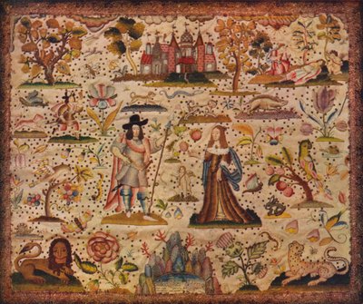 Pannello stump-work: le figure di Marte e Venere, XVII secolo da Unbekannt